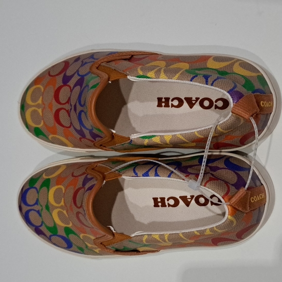 Coach Skate Slip On Sneaker In Rainbow Signature Canvas - Picture 6 of 9